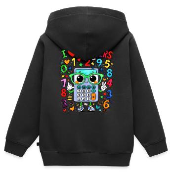 I Love Numbers Calculator - Kids Premium Organic Zip-up Hoodie - black - Back - AI Model Kid Male (0cm)