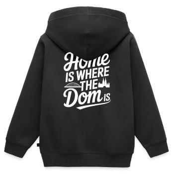 Cologne Home est là où le Dom est Cologne Carnaval Cologne - Sweat Premium à capuche zippé enfant bio - noir - Dos - AI Model Kid Male (0cm)