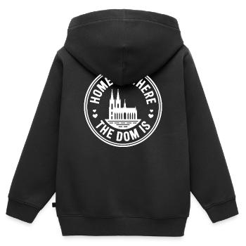 Cologne Home est là où le Dom est Cologne Carnaval Cologne - Sweat Premium à capuche zippé enfant bio - noir - Dos - AI Model Kid Male (0cm)