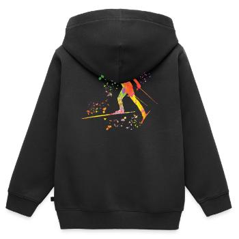 Ski de fond Ski de fond - Sweat Premium à capuche zippé enfant bio - noir - Dos - AI Model Kid Male (0cm)