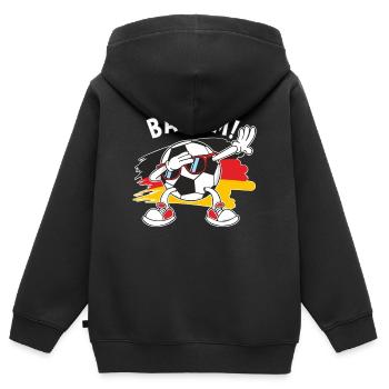 BÄÄM style cartoon dabping football Allemagne - Sweat Premium à capuche zippé enfant bio - noir - Dos - AI Model Kid Male (0cm)