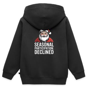 Participation saisonnière déclinée Amortissement de Noël - Sweat Premium à capuche zippé enfant bio - noir - Dos - AI Model Kid Male (0cm)