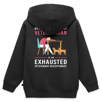 Receptionist Medicine Receptionist - Kids Premium Organic Zip-up Hoodie - black - Back - AI Model Kid Male (0cm)