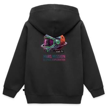 Mars Mission - Sweat Premium à capuche zippé enfant bio - noir - Dos - AI Model Kid Male (0cm)