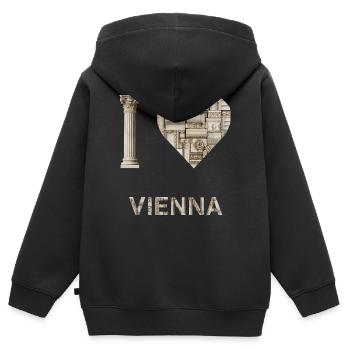 Vienna – Monumental Architecture - Kids Premium Organic Zip-up Hoodie - black - Back - AI Model Kid Male (0cm)
