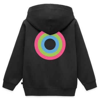  Concentric Ring Palette LGBTQ polysexual - Kids Premium Organic Zip-up Hoodie - black - Back - AI Model Kid Male (0cm)