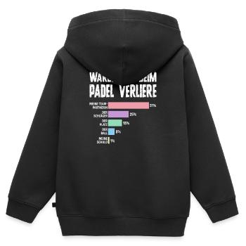 Bad Loser - Humour de padel pour femmes - Sweat Premium à capuche zippé enfant bio - noir - Dos - AI Model Kid Male (0cm)