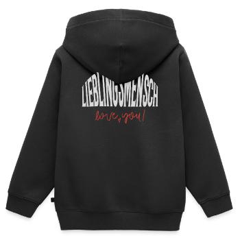 Personne préférée - Sweat Premium à capuche zippé enfant bio - noir - Dos - AI Model Kid Male (0cm)