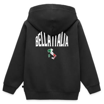 Bella Italia - Kinder Premium Organic Zip Hoodie - Schwarz - Hinten - AI Model Kid Male (0cm)