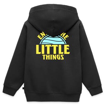 Enjoy The Little Things Gratitude Mindfulness - Kids Premium Organic Zip-up Hoodie - black - Back - AI Model Kid Male (0cm)