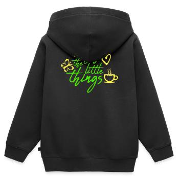 Enjoy The Little Things Gratitude Mindfulness - Kids Premium Organic Zip-up Hoodie - black - Back - AI Model Kid Male (0cm)