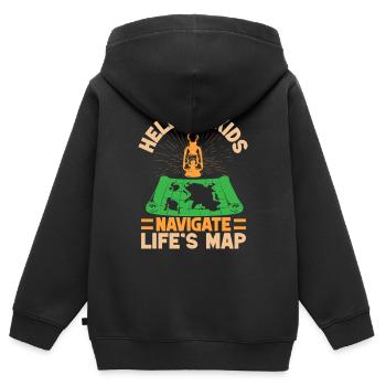 Girl Scout Leader Helping Kids Navigate Scout - Kinder Premium Organic Zip Hoodie - Schwarz - Hinten - AI Model Kid Male (0cm)