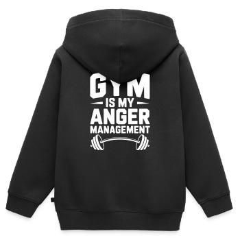La salle de sport est ma gestion de la colère - Sweat Premium à capuche zippé enfant bio - noir - Dos - AI Model Kid Male (0cm)