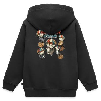Katzenverteilungssystem - Kinder Premium Organic Zip Hoodie - Schwarz - Hinten - AI Model Kid Male (0cm)