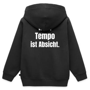 My pace is intentional - Kids Premium Organic Zip-up Hoodie - black - Back - AI Model Kid Male (0cm)