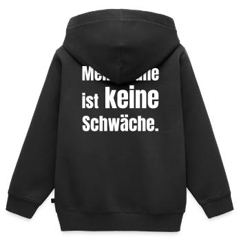 Mon calme n’est pas une faiblesse. - Sweat Premium à capuche zippé enfant bio - noir - Dos - AI Model Kid Male (0cm)