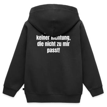 Je suis mon chemin – liberté d’orientation - Sweat Premium à capuche zippé enfant bio - noir - Dos - AI Model Kid Male (0cm)