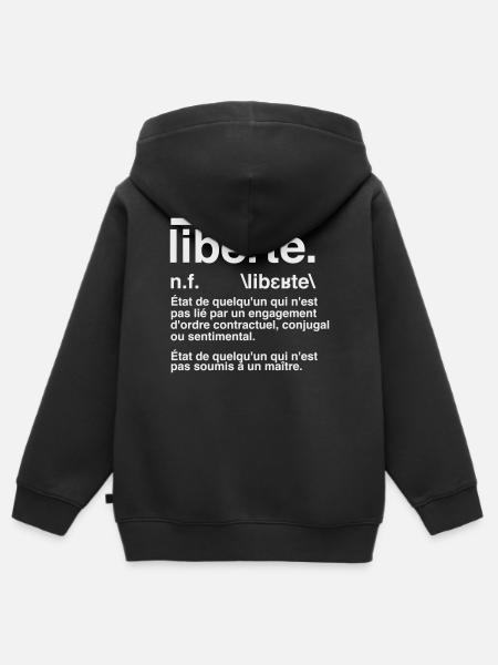 Freedom Definition Dictionary Style - Kinder Premium Organic Zip Hoodie - Schwarz