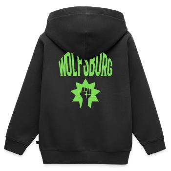 Wolfsburg - Kinder Premium Organic Zip Hoodie - Schwarz - Hinten - AI Model Kid Male (0cm)