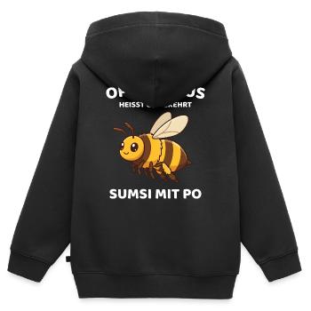 L’optimisme est inversement appelé Sumsi avec Po Bee - Sweat Premium à capuche zippé enfant bio - noir - Dos - AI Model Kid Male (0cm)