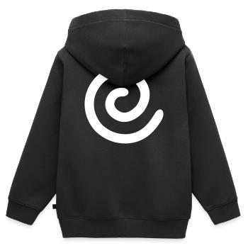 Monochrome Spirale - Kinder Premium Organic Zip Hoodie - Schwarz - Hinten - AI Model Kid Male (0cm)