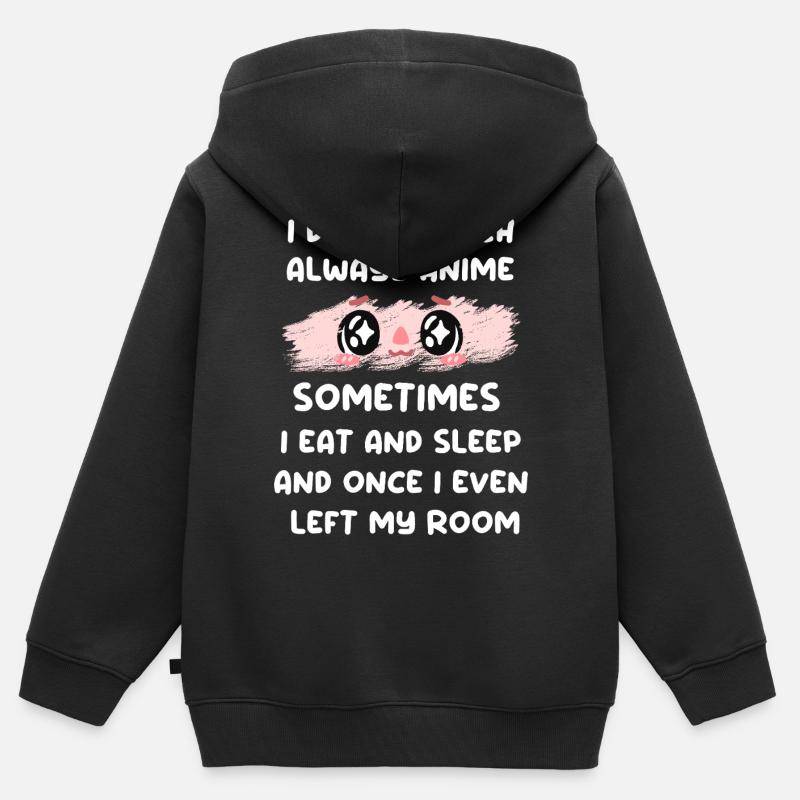 Anime - Sweat Premium à capuche zippé enfant bio - noir