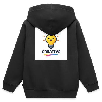 Creative flash of light design - Kids Premium Organic Zip-up Hoodie - black - Back - AI Model Kid Male (0cm)
