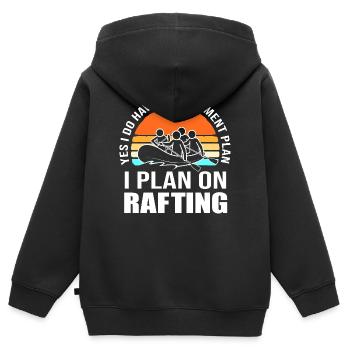 Paddelboot Kajakfahren Kajak Rafting - Kinder Premium Organic Zip Hoodie - Schwarz - Hinten - AI Model Kid Male (0cm)