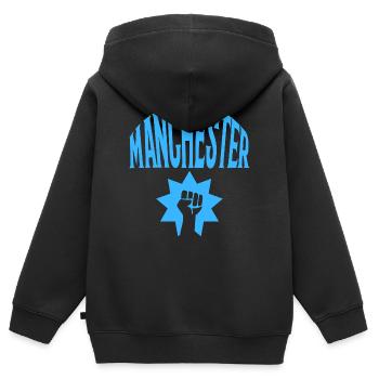 Manchester - Sweat Premium à capuche zippé enfant bio - noir - Dos - AI Model Kid Male (0cm)