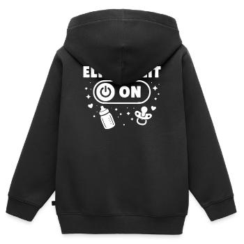 Elternzeit On - Baby - Kinder Premium Organic Zip Hoodie - Schwarz - Hinten - AI Model Kid Male (0cm)