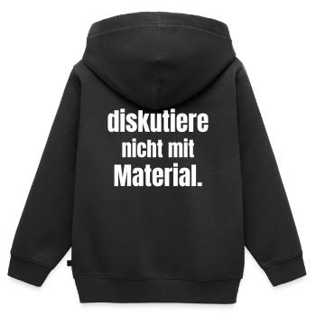 I don't discuss with material - Kids Premium Organic Zip-up Hoodie - black - Back - AI Model Kid Male (0cm)