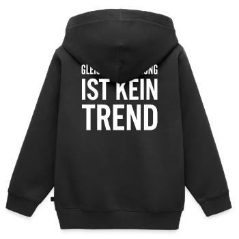 Gleichberechtigung ist kein Trend Statement - Kinder Premium Organic Zip Hoodie - Schwarz - Hinten - AI Model Kid Male (0cm)