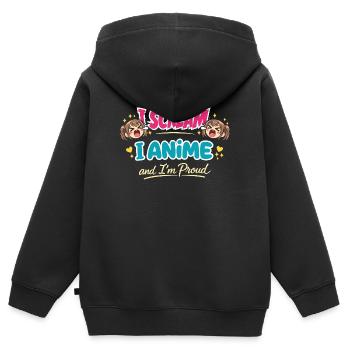 Anime-fangirl Schreit Anime-reaktion - Kinder Premium Organic Zip Hoodie - Schwarz - Hinten - AI Model Kid Male (0cm)