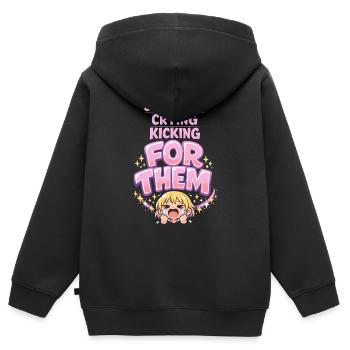 Anime-fangirl Schreit Anime-reaktion - Kinder Premium Organic Zip Hoodie - Schwarz - Hinten - AI Model Kid Male (0cm)