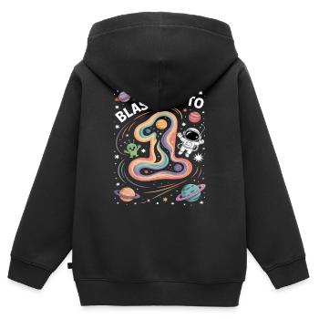 Abflug ins Weltall 1. Geburtstag Kindergeburtstag - Kinder Premium Organic Zip Hoodie - Schwarz - Hinten - AI Model Kid Male (0cm)