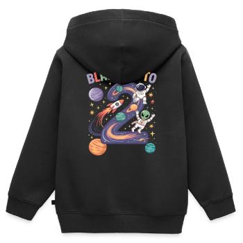 Abflug ins Weltall 2. Geburtstag Kindergeburtstag - Kinder Premium Organic Zip Hoodie - Schwarz - Hinten - AI Model Kid Male (0cm)