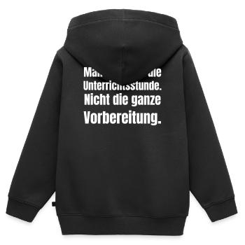 Seulement la leçon, pas la préparation - Sweat Premium à capuche zippé enfant bio - noir - Dos - AI Model Kid Male (0cm)