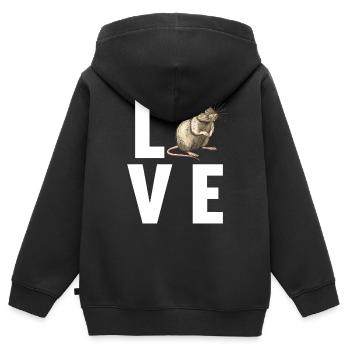 Rat Rat - Sweat Premium à capuche zippé enfant bio - noir - Dos - AI Model Kid Male (0cm)