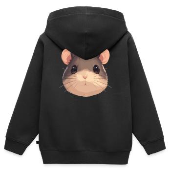 Rat Rat - Sweat Premium à capuche zippé enfant bio - noir - Dos - AI Model Kid Male (0cm)