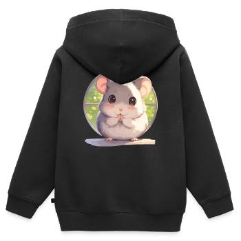 Rat Rat - Sweat Premium à capuche zippé enfant bio - noir - Dos - AI Model Kid Male (0cm)