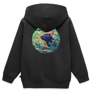 Rat Rat - Sweat Premium à capuche zippé enfant bio - noir - Dos - AI Model Kid Male (0cm)
