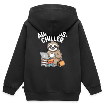 Commander Chiller Commander Chiller Bureau Sloth - Sweat Premium à capuche zippé enfant bio - noir - Dos - AI Model Kid Male (0cm)