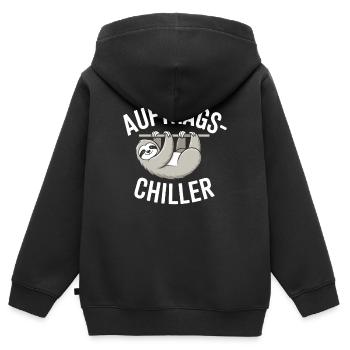 Commander Chiller Commander Chiller Bureau Sloth - Sweat Premium à capuche zippé enfant bio - noir - Dos - AI Model Kid Male (0cm)