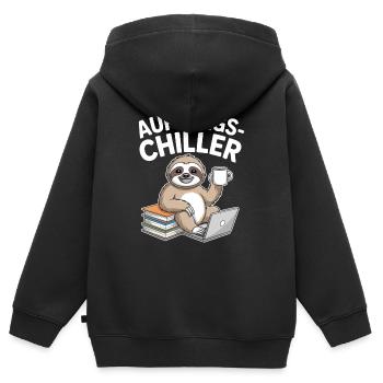Commander Chiller Commander Chiller Bureau Sloth - Sweat Premium à capuche zippé enfant bio - noir - Dos - AI Model Kid Male (0cm)