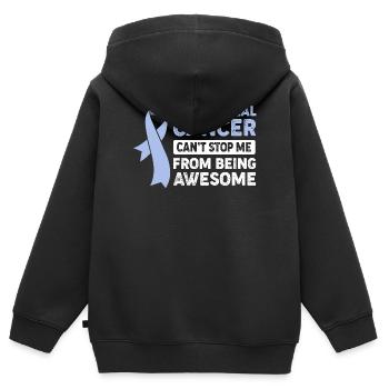 Krebs Speiseröhre Chemo Krebs-Überlebender - Kinder Premium Organic Zip Hoodie - Schwarz - Hinten - AI Model Kid Male (0cm)