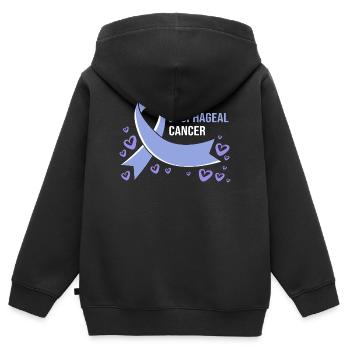 Krebs Speiseröhre Chemo Krebs-Überlebender - Kinder Premium Organic Zip Hoodie - Schwarz - Hinten - AI Model Kid Male (0cm)