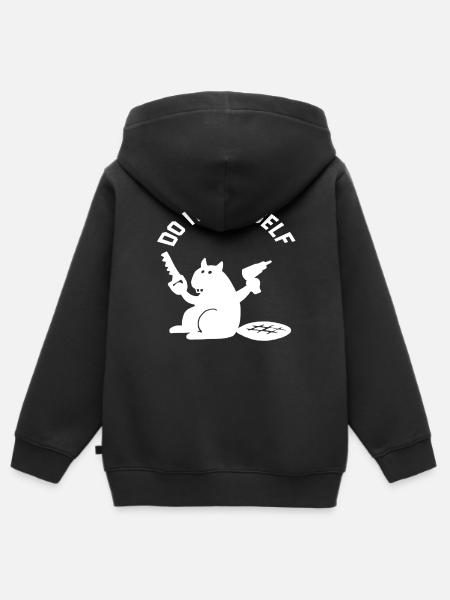 Rizinusbricolage, mach es selbst - Kinder Premium Organic Zip Hoodie - Schwarz