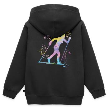 Ski de fond Ski de fond - Sweat Premium à capuche zippé enfant bio - noir - Dos - AI Model Kid Male (0cm)