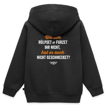 Lustiger Spruch witziges Geschenk Stammtisch Skat - Kinder Premium Organic Zip Hoodie - Schwarz - Hinten - AI Model Kid Male (0cm)