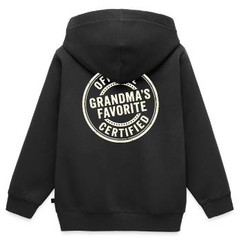 Favorite Grandchild Official Grandma's Favorite - Kinder Premium Organic Zip Hoodie - Schwarz - Hinten - AI Model Kid Male (0cm)